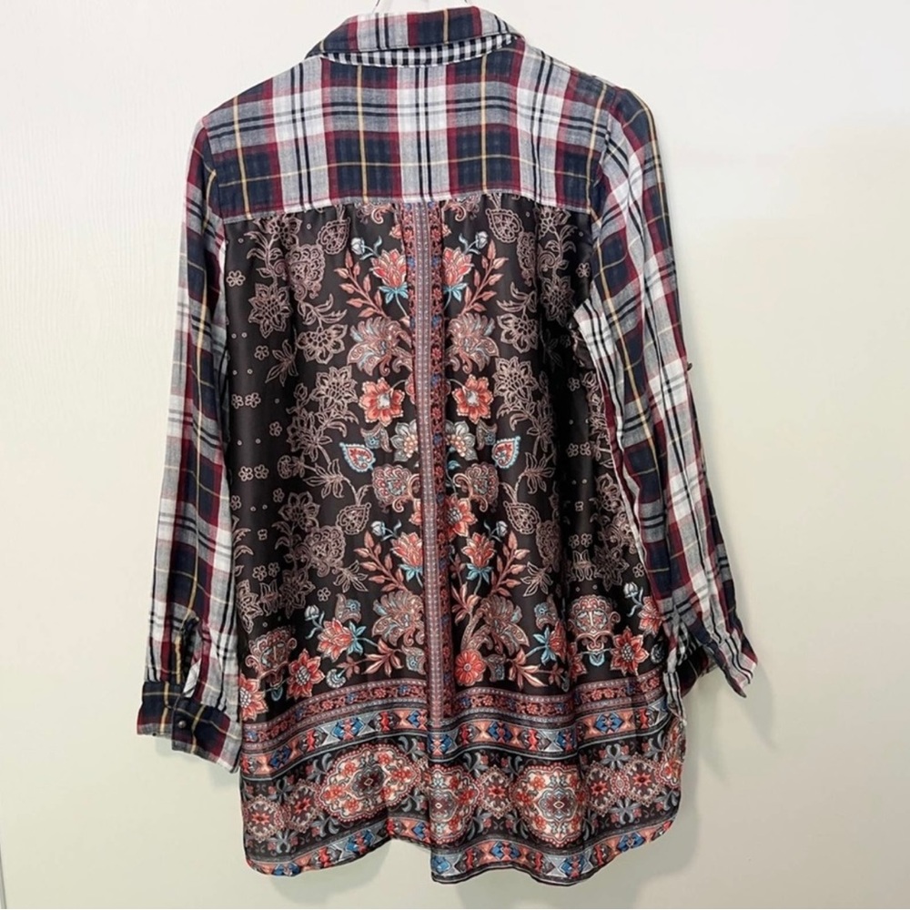 ARRATA SILENT JOURNEY Plaid Contrast Back Shirt size Large